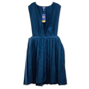 French Toast Navy V Neck Pleated Jumper Dress Girls 18 1/2 Plus School Uniform